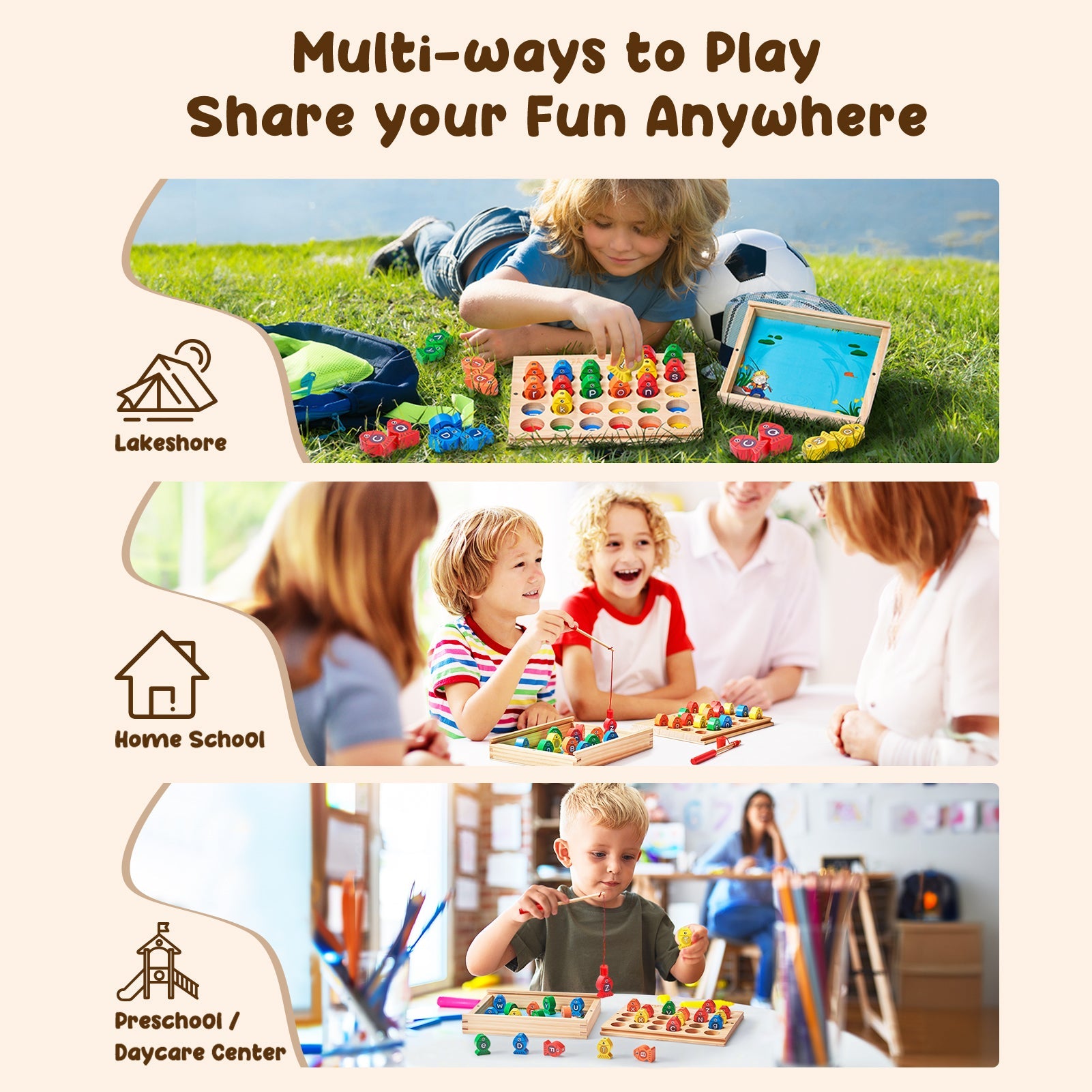 Wooden Magnetic Fishing Game