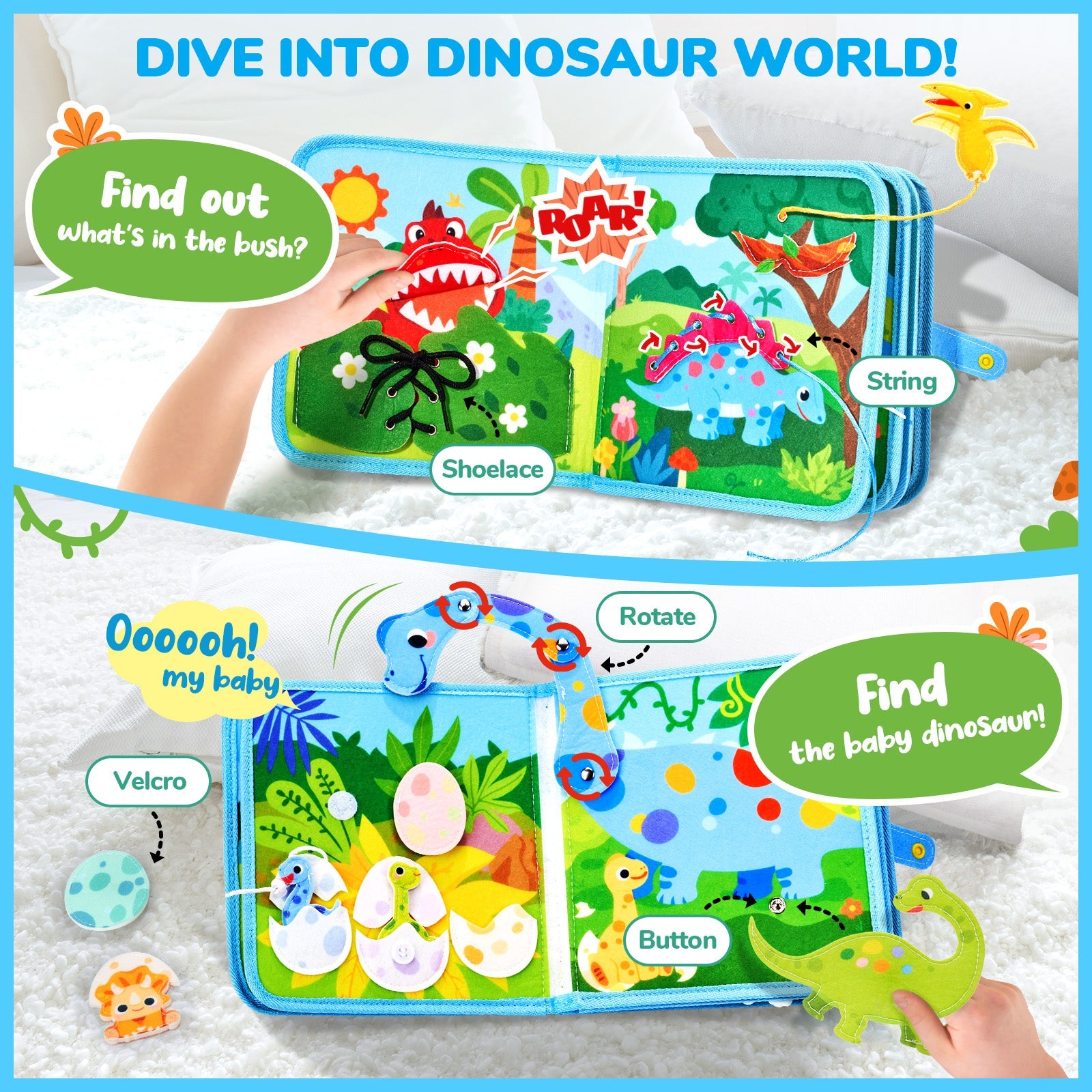 Farm Dinosaur Busy Book