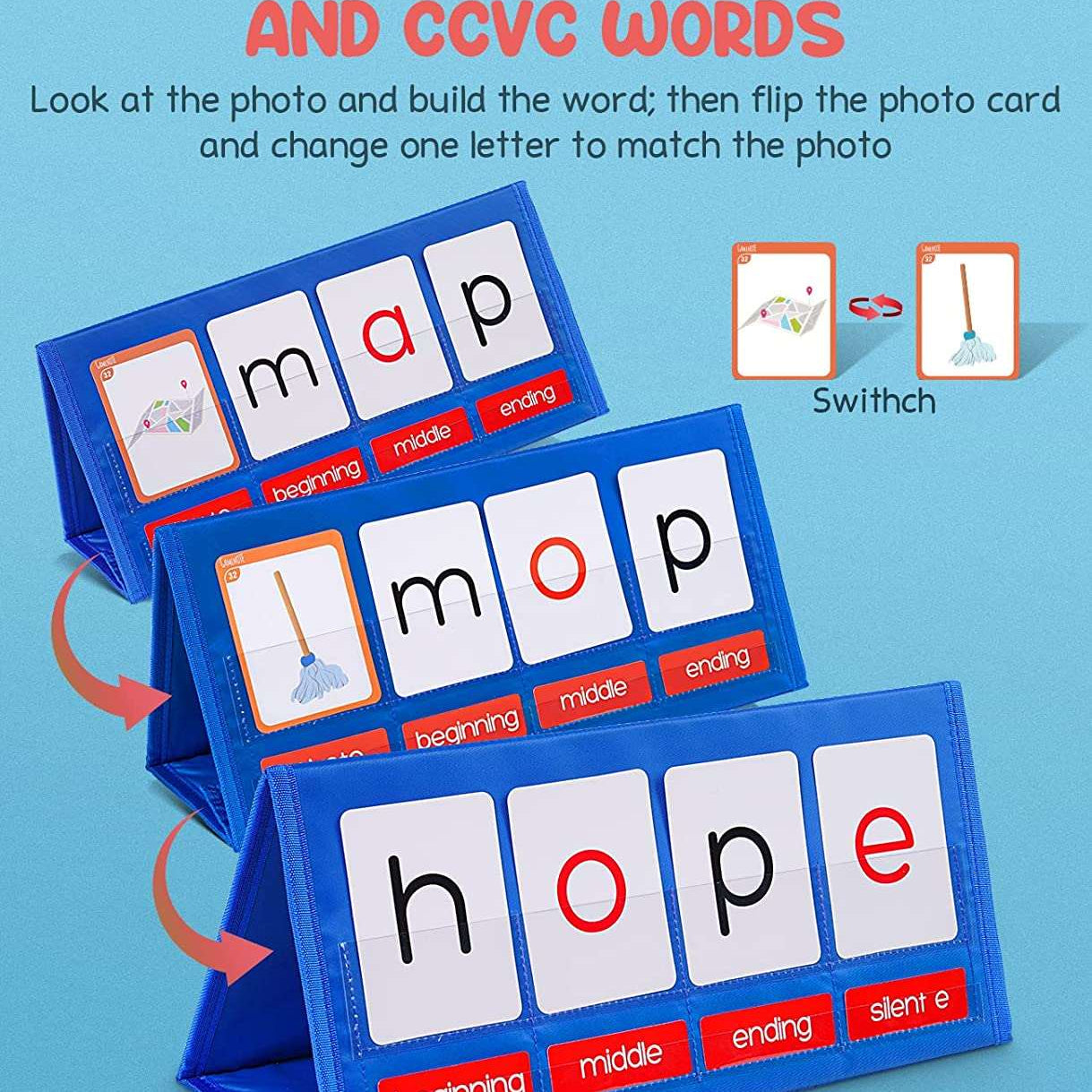 Word Building Desktop Pocket Chart Tent Cards Kit