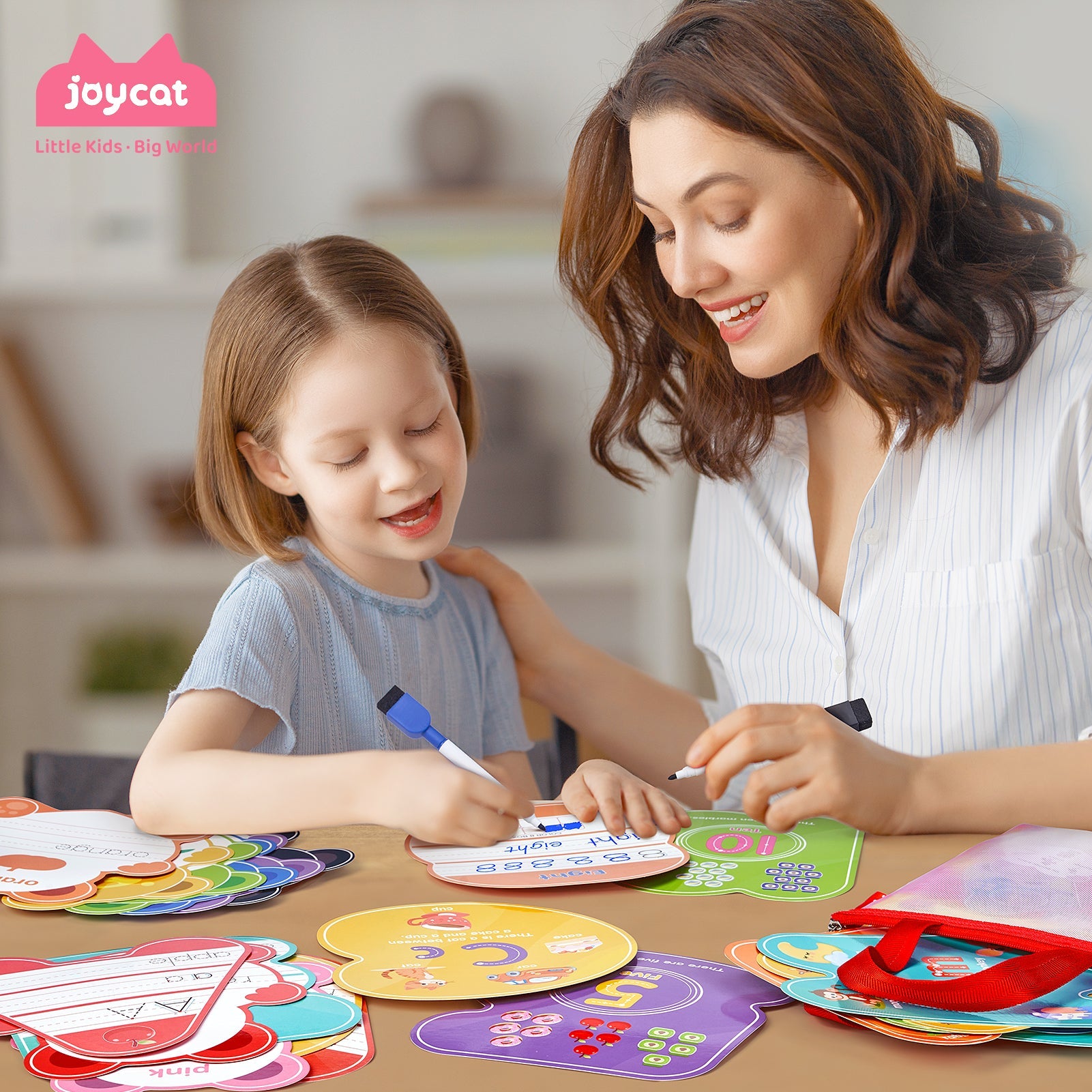 44 Pack Dry Erase Alphabet and Number Flash Cards