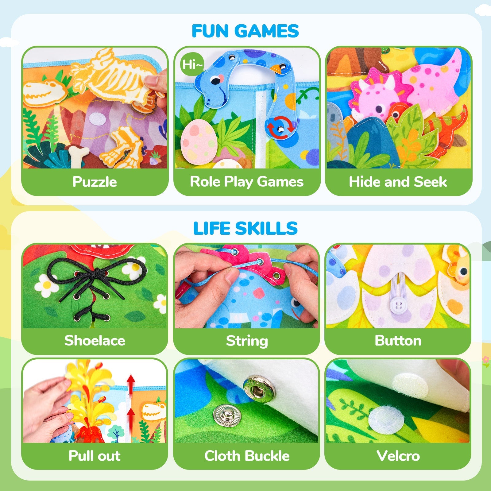 Farm Dinosaur Busy Book